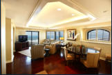 The presidential suite provides luxury accomodations with a sweeping ocean view.